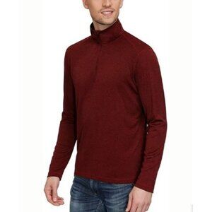 J CREW Men's Burgundy 1/4-Zip  Pull-over Long Sleeve Sweater Size Large 1573